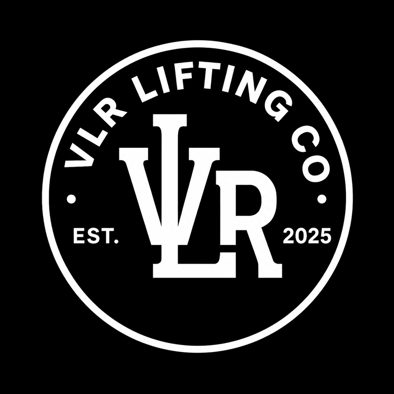VLR Lifting Co. circular Lifting Co. logo, established 2025